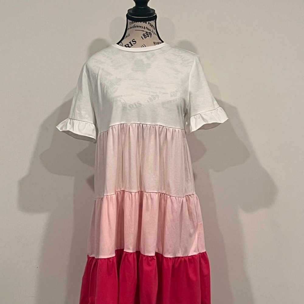 Women's Tiered, Ruffle-Sleeve Mini Dress